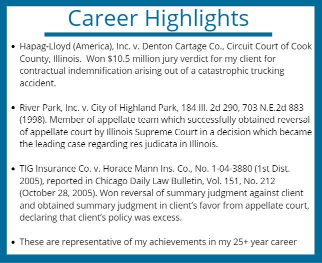 Career Highlights for David Jenkins: Chicago Personal Injury Lawyer