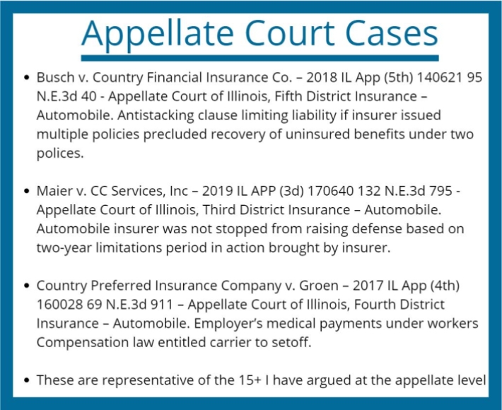 Insurance Coverage Attorney Appellate Court Cases